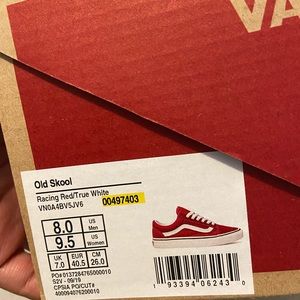 Old Skool racing red/true white vans